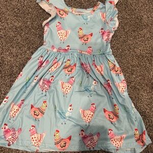 Girls' Light Blue Chicken Print Dress - Brand: